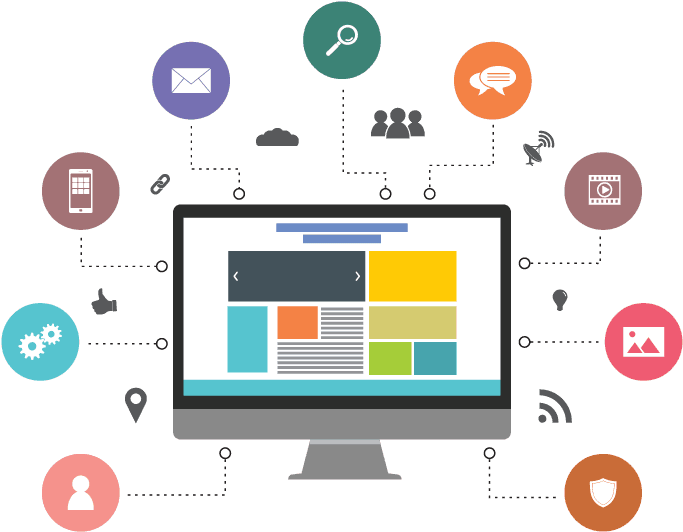 Completed website development project showcase with design elements and mobile responsiveness